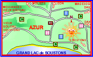 map of azur and surrounding area in the french landes