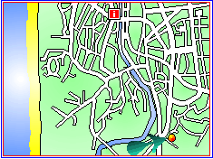 Map of Capbreton area with the Tennis de Gaillou situation
