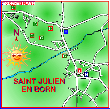 Saint Julien en Born Map South West of France