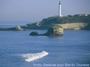Vue de Biarritz, le Phare et la Grande Plage