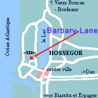 Hotel barbary-Lane Hossegor situation map